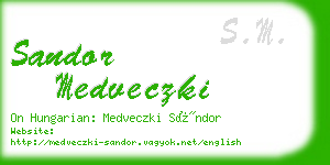 sandor medveczki business card